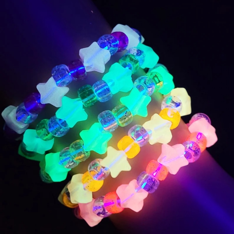 Resin Glitter Pack - Zestaw 5 bransoletek kandi z gwiazdkami,