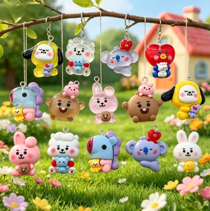 7 szt. BT21 Żywiczne Charmsy z – Resin Craft Supplies recenzja i cena